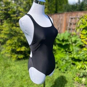 SPEEDO Pro LT Swimsuit Women 8 Black Anthracite One Piece Racing Back Triathlon